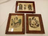 TRIO OF VICTORIAN AGE PORTRAITS AND HIGH FASHION FRAMED Pcs