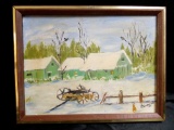 SMALL ORIGINAL ART, KARLA CHAPMAN, 1984, SNOW SCENE