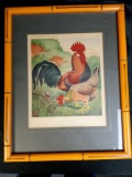 VINTAGE FRAMED AND MATTED CASSELL'S POULTRY BOOK PLATE 38 BROWN LEGHORNS