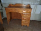 (WILDWOOD PICK UP) - Neat Oak desk, back is finished