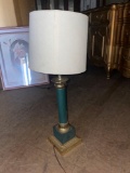 (WILDWOOD PICK UP) -Brass and black table lamp with shade