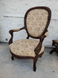 (WILDWOOD PICK UP) -Lovely upholstered arms parlor chair