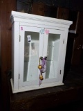 (WILDWOOD PICK UP) -White table top curio cabinet wooden with glass doors