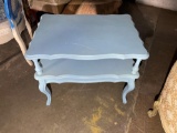 (WILDWOOD PICK UP) -Cute light blue painted double decker end table