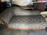(WILDWOOD PICK UP) -Beautiful antique Chaise Lounge sofa with rolled arm and back carved frame