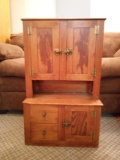 SMALL ADORABLE ANTIQUE HANDMADE WOOD CABINET