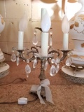 (WILDWOOD PICK UP) -Fabulous deco wrought bronze torchiere lamp with Crystals