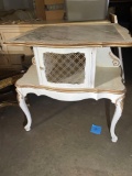 (WILDWOOD PICK UP) -Gorgeous French Provincial two tiered center table with marble top insert