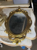 (WILDWOOD PICK UP) -Mid Century gold Syroco carved mirror