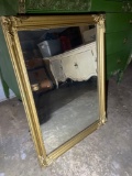 (WILDWOOD PICK UP) -Large fancy gold card framed wall mirror