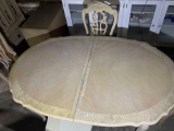 (WILDWOOD PICK UP) -Pretty wooden dining table with leaf and 3 side chairs