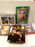 (4) Open Box Puzzles and New Moon Twilight Saga Board Game