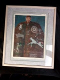 Sam Mindrum-Logan Mixed Media On Canvas, 1993 Framed Behind Glass