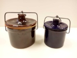 Pair of Metal latch, blue and brown, Bean Crocks