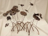 VERY COOL IRON AND FLORAL DECOR, VINTAGE, MOVING FLOWERS