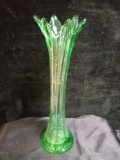 Vintage Green Fluted Bud Vases