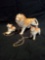 Vintage Porcelain Lion with (2) Cubs, Leashed