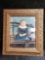 LARGE ORNATE FRAME WITH TINTED/EDITED ANTIQUE PHOTO OF CHILD