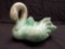 Lovely Green SWAN basket, large, ceramic - GOODSELL PRODUCTS