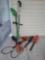 Electric Yard tool grouping including hedge trimmers, weed eater, heavy duty Black and Decker