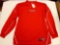 OFFICIAL BUCCANEERS NFL TAGGED NEW LONG SLEEVED RED APPAREL, SIZE LARGE