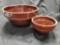 2 - old crockery Brown stoneware mixing bowls