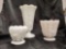 (3) Paneled Grape Westmoreland Milk glass vases
