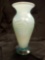 HAND BLOWN VASE, SIGNED WILLIAMS, SWIRLED OPALESCENT TIFFANY BLUE TURQUOISE
