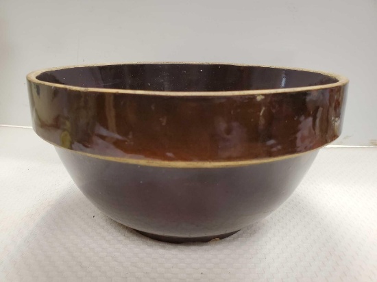 Antique crockery 10.5" Mixing bowl, Brown
