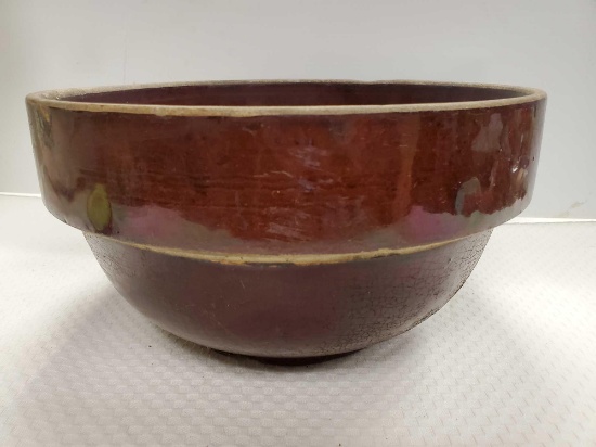 Antique crockery 10" Mixing bowl, Brown