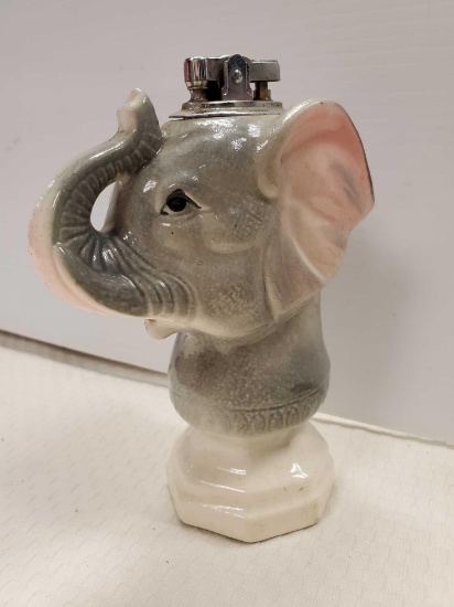 RARE CERAMIC ELEPHANT TABLE LIGHTER, MADE IN JAPAN