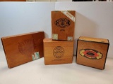 (4) Wooden Cigar boxes