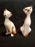 VINTAGE MID-CENTURY CHOICE JAPAN IMPORTS PAIR OF SIAMESE CATS FIGURINES