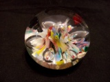 GIBSON 1990 Flower Bubble Pinwheel Glass Paperweight