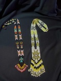 (2) Vintage, handcrafted Glass bead Necklaces including THUNDERBIRD, Southwestern, Native American