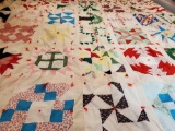 Handmade, vintage, large quilt, With many styles quilting