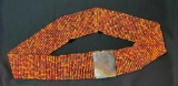 Vintage Handcrafted Glass Bead Belt, orange, brown, red, elastic waist belt jewelry