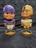 PAIR OF VINTAGE SPORTS SPECIALTIES Minnesota Vikings AND New Orleans Saints BOBBLEHEADS