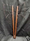 Antique wooden handles strainer/grabber/lifter