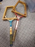 (2) vintage WILSON tennis rackets with wood frames