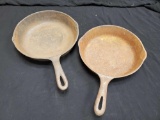 (2) Vintage Cast Iron skillets, 6 and 7E