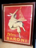 LARGE FRAMED French style ART, PATES BARONI