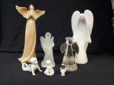 Ceramic and glass angel grouping including SIGNED miniatures