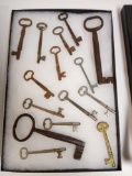 FUN GROUPING OF VERY OLD ANTIQUE KEYS, (2) EXTRA LARGE SKELETON