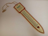 VINTAGE STEEL ADVERTISING THERMOMETER, SCOLLY AIR SERVICES INC. EAST BOSTON, MASS