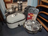 Rotating Buffet Server, Large Roaster, Norpro Muffin pans, pots and pans