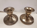 PAIR OF STERLING WEIGHTED 850 CANDLESTICKS HOLDERS