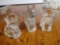 TRIO OF VINTAGE GLASS CANDY DECANTERS, (2) BULLDOG, (1) BOSTON TERRIER