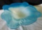 Vintage Blue Opalescent CENTERPIECE Murano style, hand-blown bowl