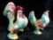 BEAUTIFUL GEM-EYED ROOSTER AND HEN, VIBRANT PLANTERS